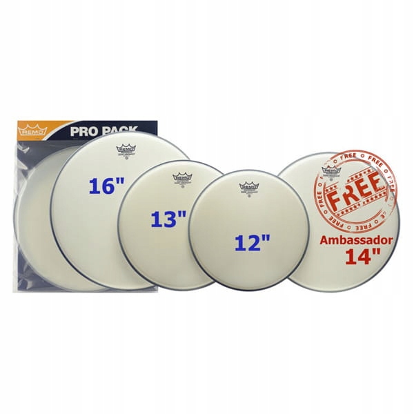 Remo ProPack Ambassador Coated 12,13,16 14