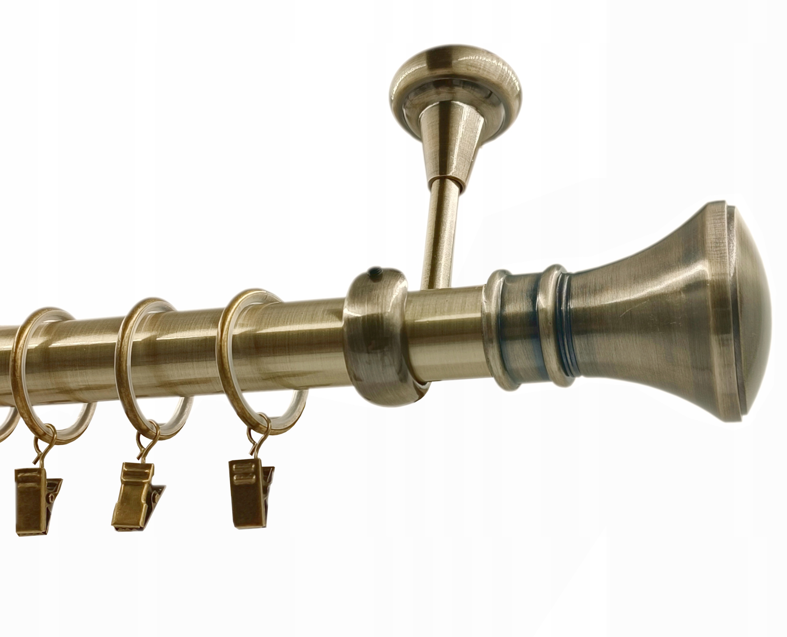 jednoduchá garnýž Strop 25 mm MIX výběr Koncovek Zlato 200 cm galvanizovaný