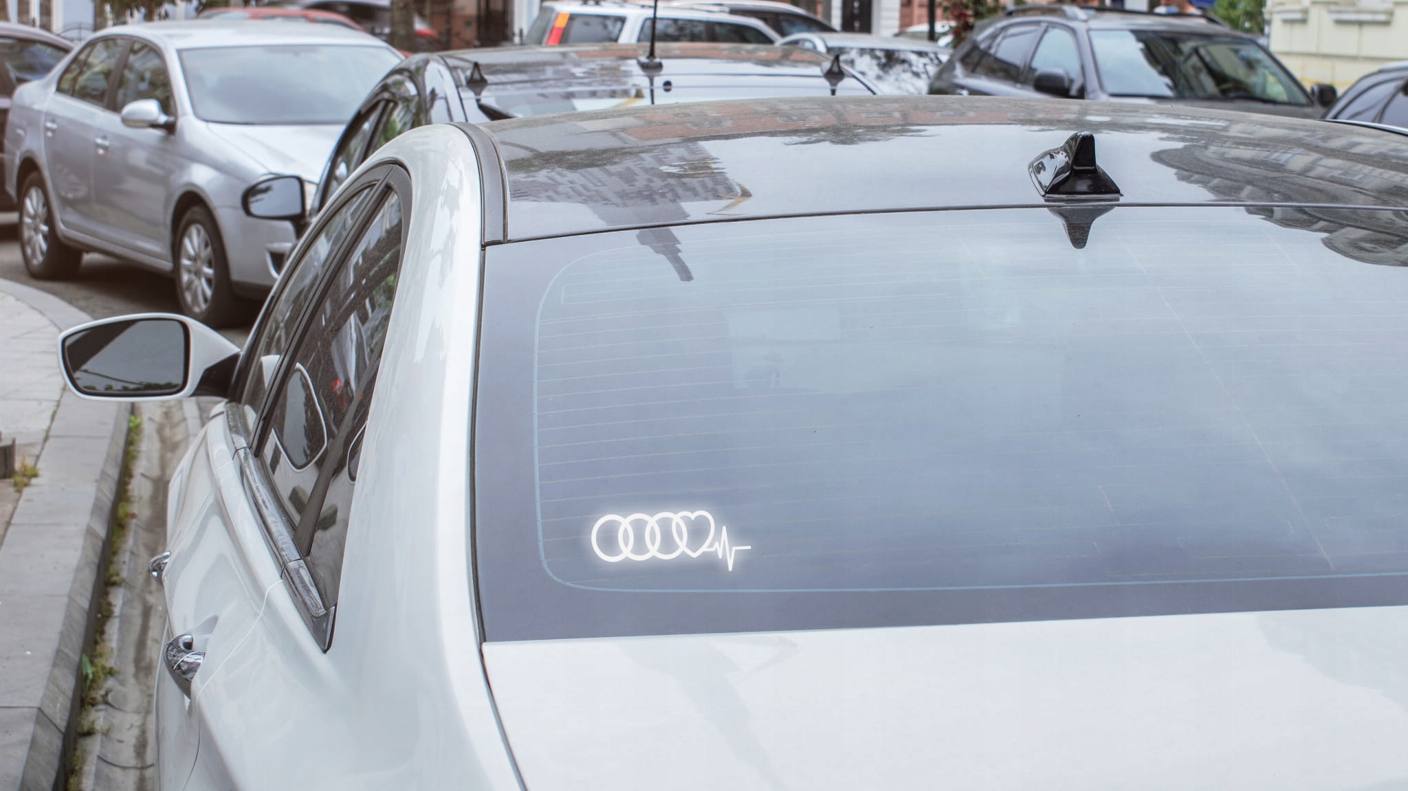 Naklejka Audi Serce Tętno na samochód na auto ODBLASKOWA| HOLOGRAM Producent Inny