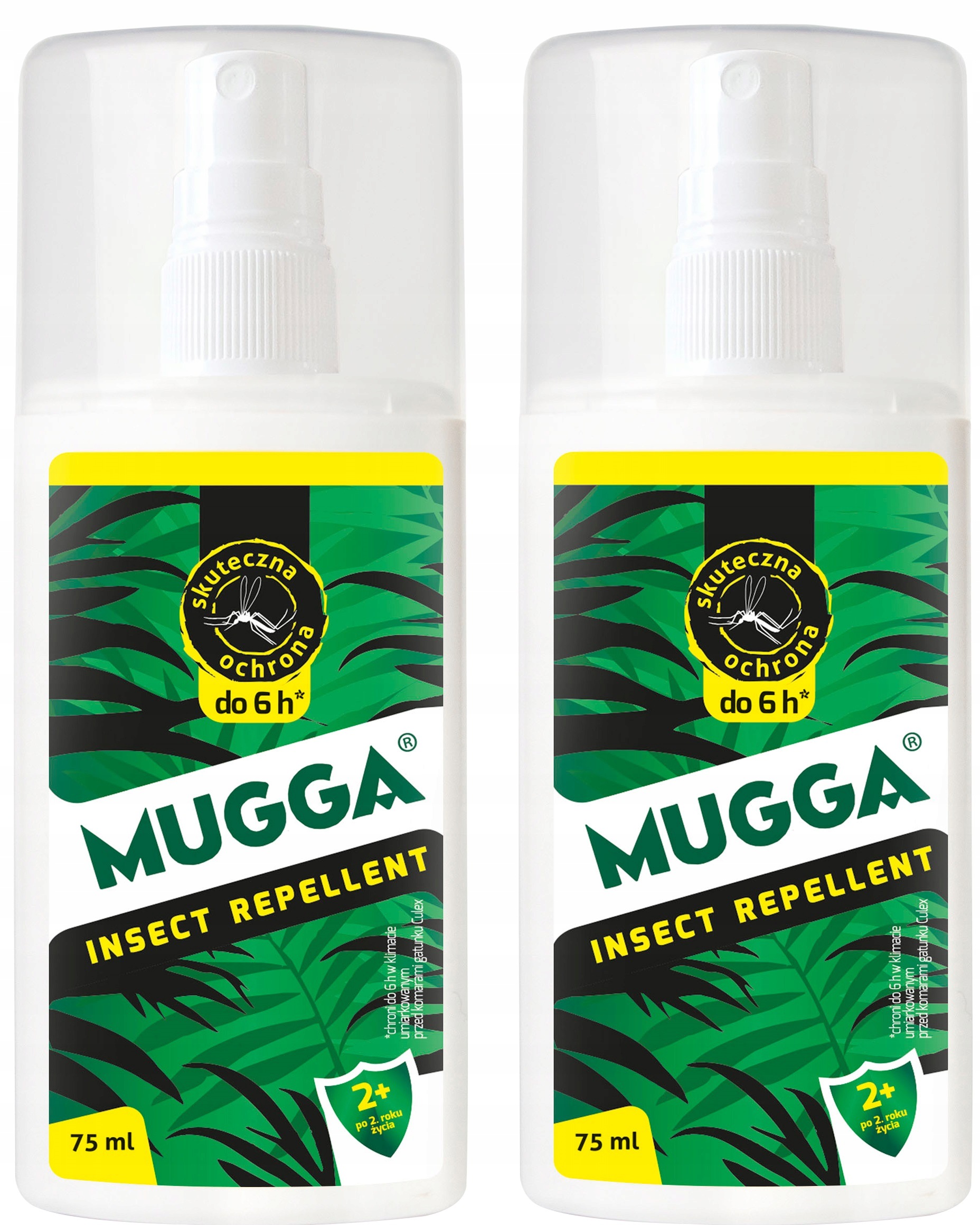 2x Środek na komary kleszcze owady Mugga spray 75 ml Deet 9,4% Muga