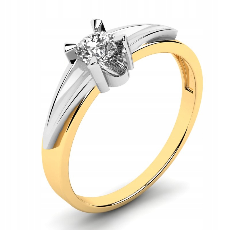 

Klasyczny Pierścionek Złoty Z Brylantem 0,30CT