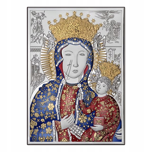 Obraz Panna Mária Čenstochovská V Farbe DS13/3C Gravírovanie Zadarmo!