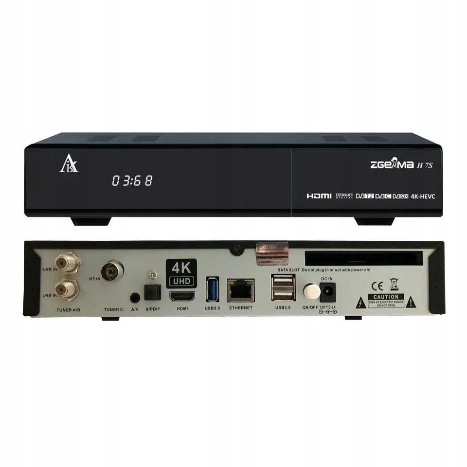 TUNER ZGEMMA H8.2H DEKODER SAT + DVB-T2 HEVC ENIGMA2 E2 + ADAPTER