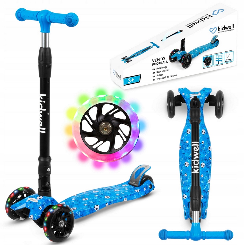 Hulajnoga TRÓJKOŁOWA Balansowa dla dzieci LED Kidwell VENTO Football