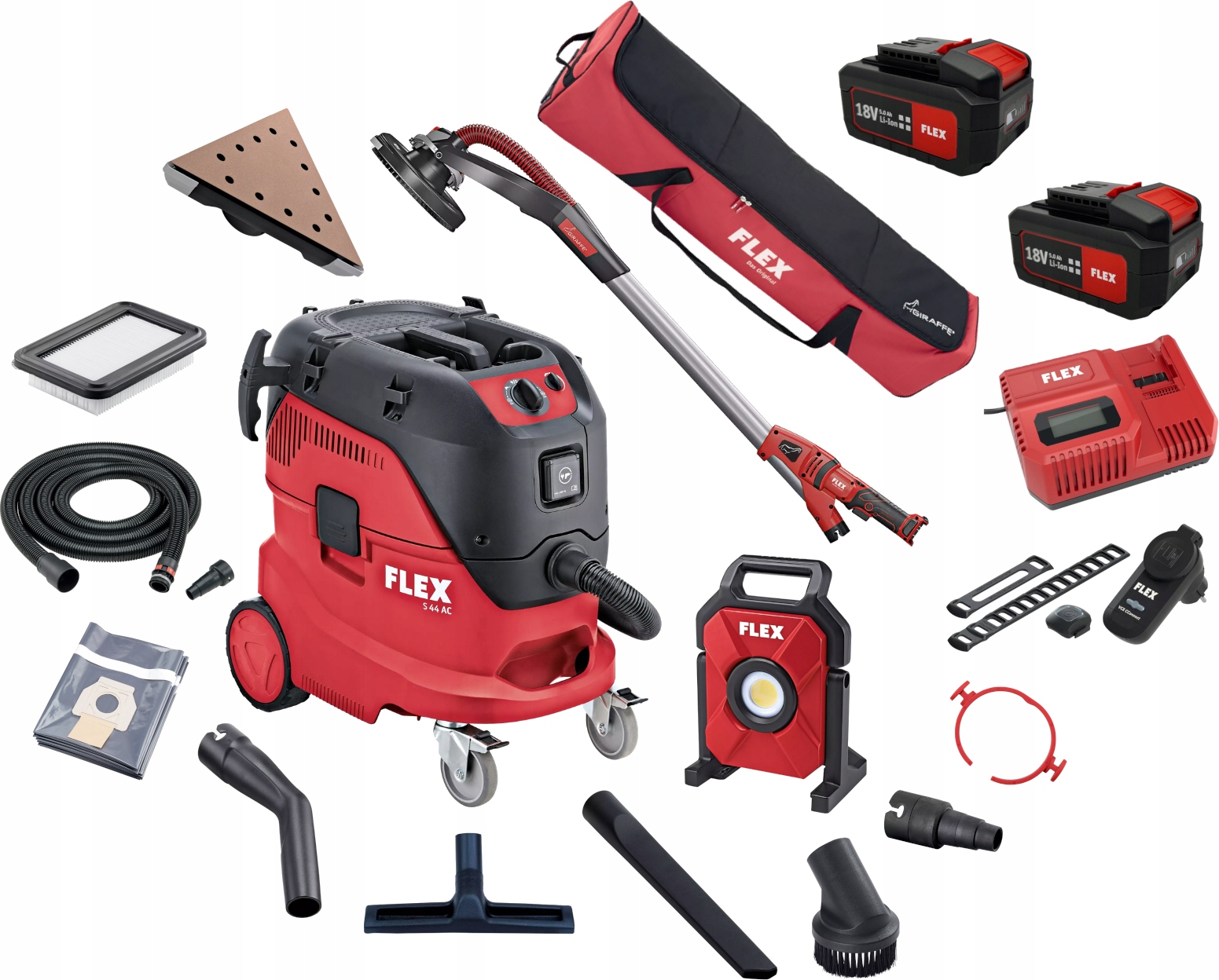 Zestaw Flex Żyrafa G Mh 18-EC +odkurzacz S44 +reflektor CL5000 2X5.0AH