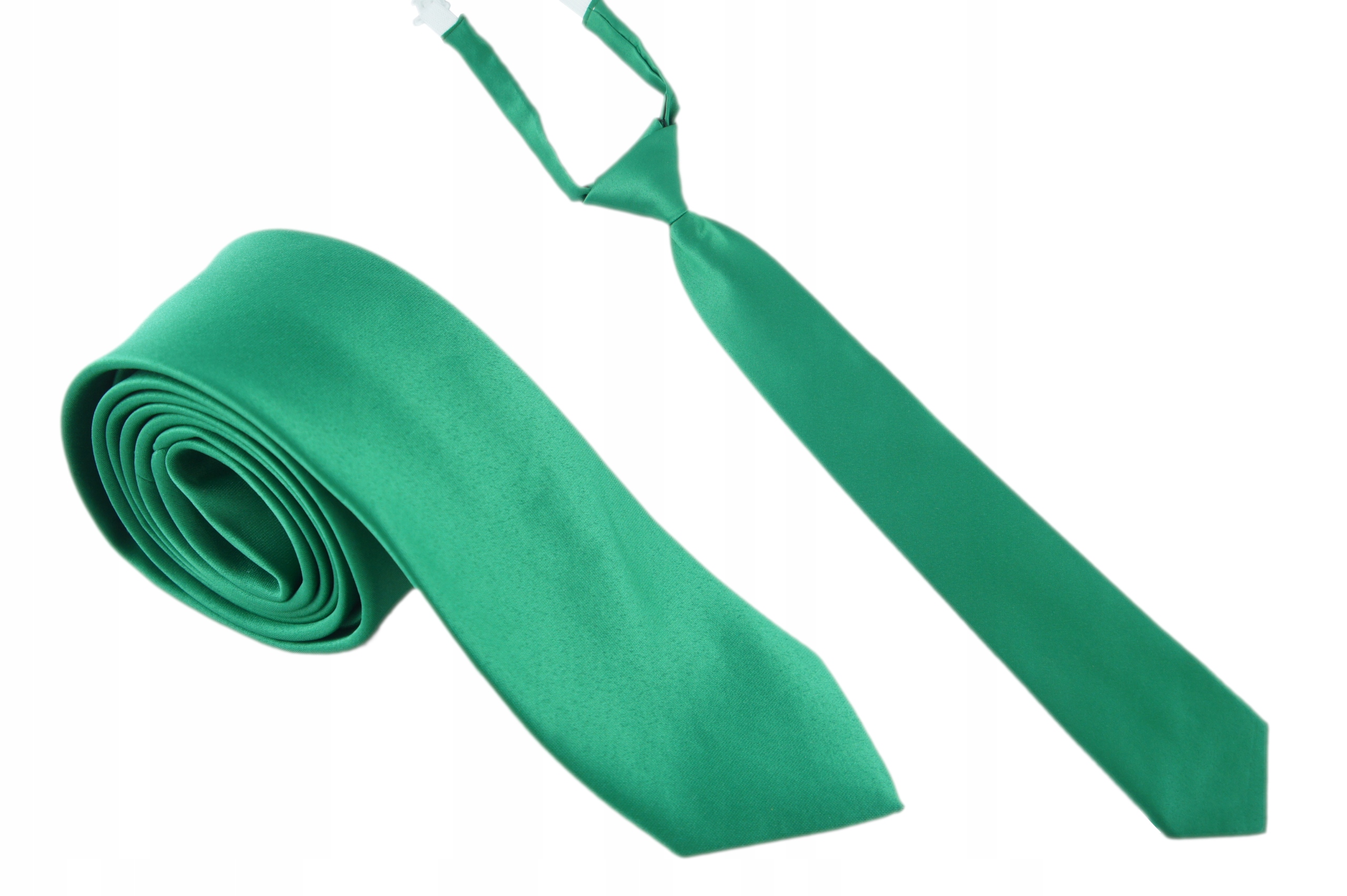 Zielony Krawat gładki ELEGANCKI dla NASTOLATKA ok 8-15lat Marka Inna marka