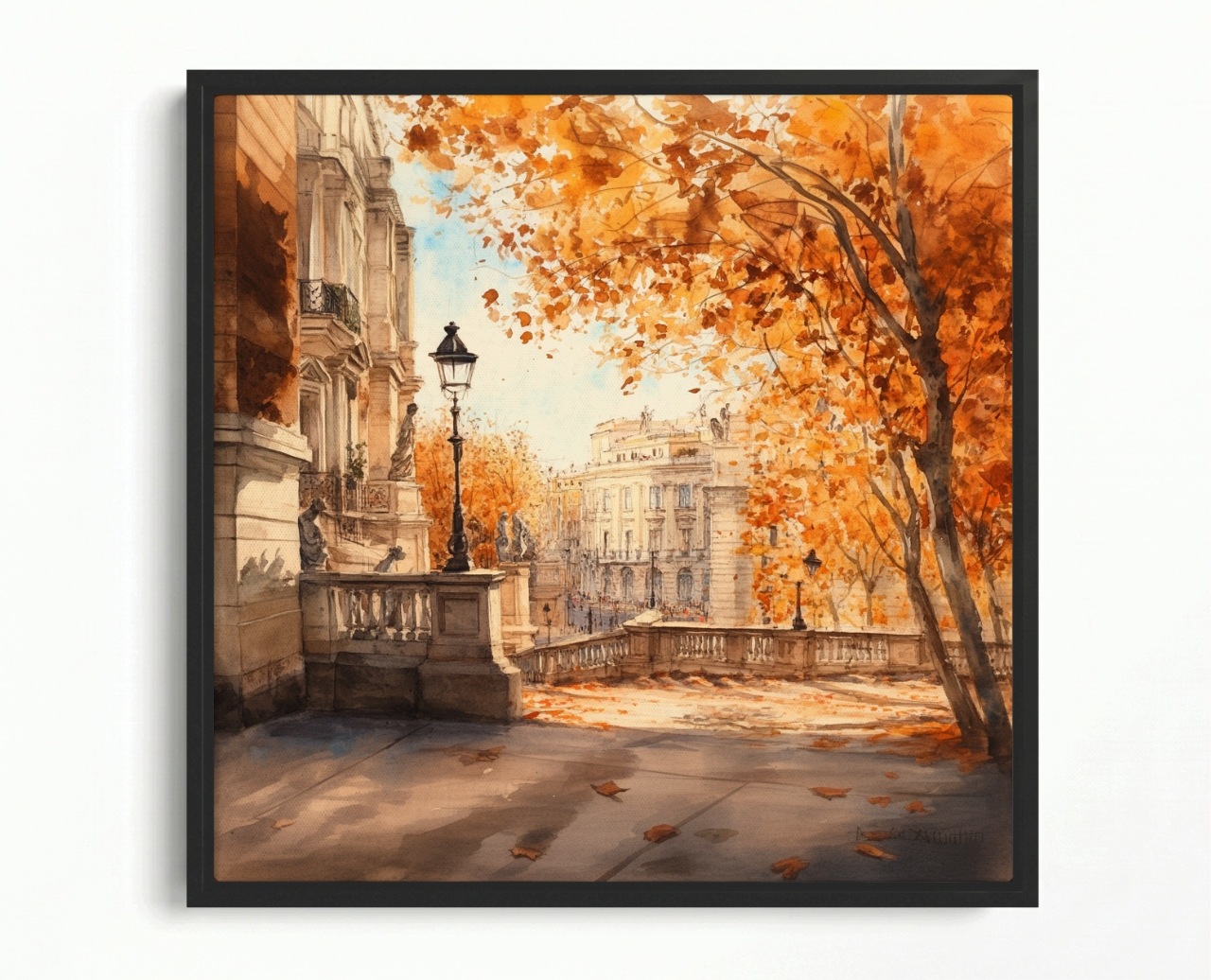 Obraz Rám Americký Box Město Řím Park Terasa Schody Podzim Pohled 50x50