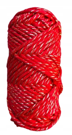 Sznurek Bawełniany Złota Nitka Czerwony 40M 3MM