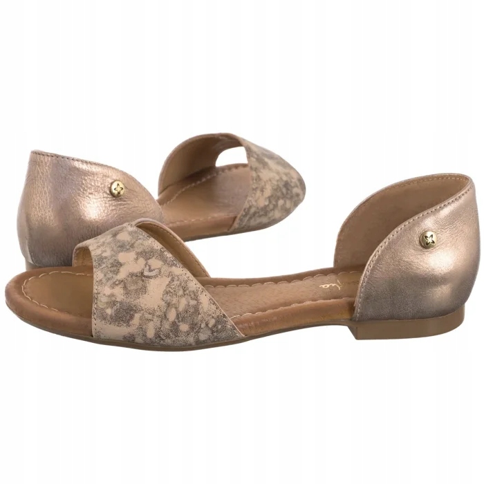 Dámské kožené sandály Maciejka Zlaté 06947-25 Gold