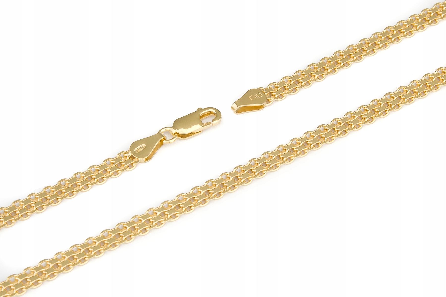 Stříbrný Řetízek Bismarck 42 CM 4,5 MM Italy Zlacený Dárek