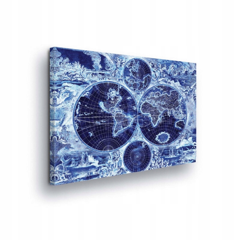 Obraz 100x75 Stará mapa vintage modrý svět cestování mořský oceán