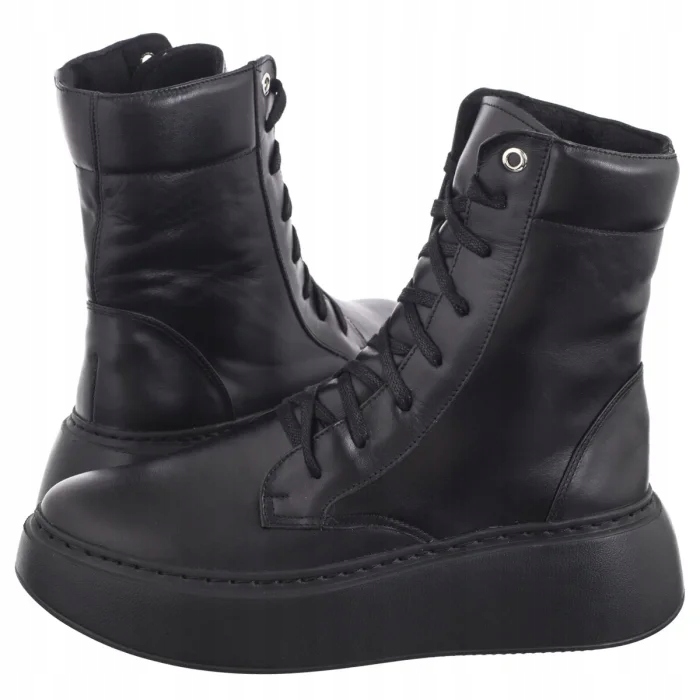 Dámské boty Kotníkové Boty Boty na platformě Nepeke Elsa Black Černé