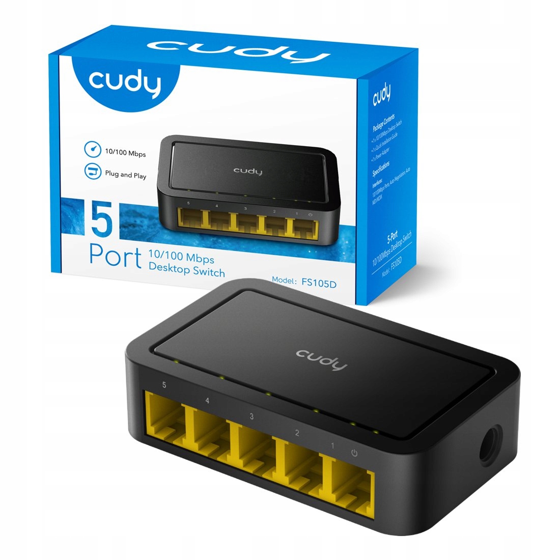 Switch Cudy FS105D 5-Port 10/100Mbps czarny
