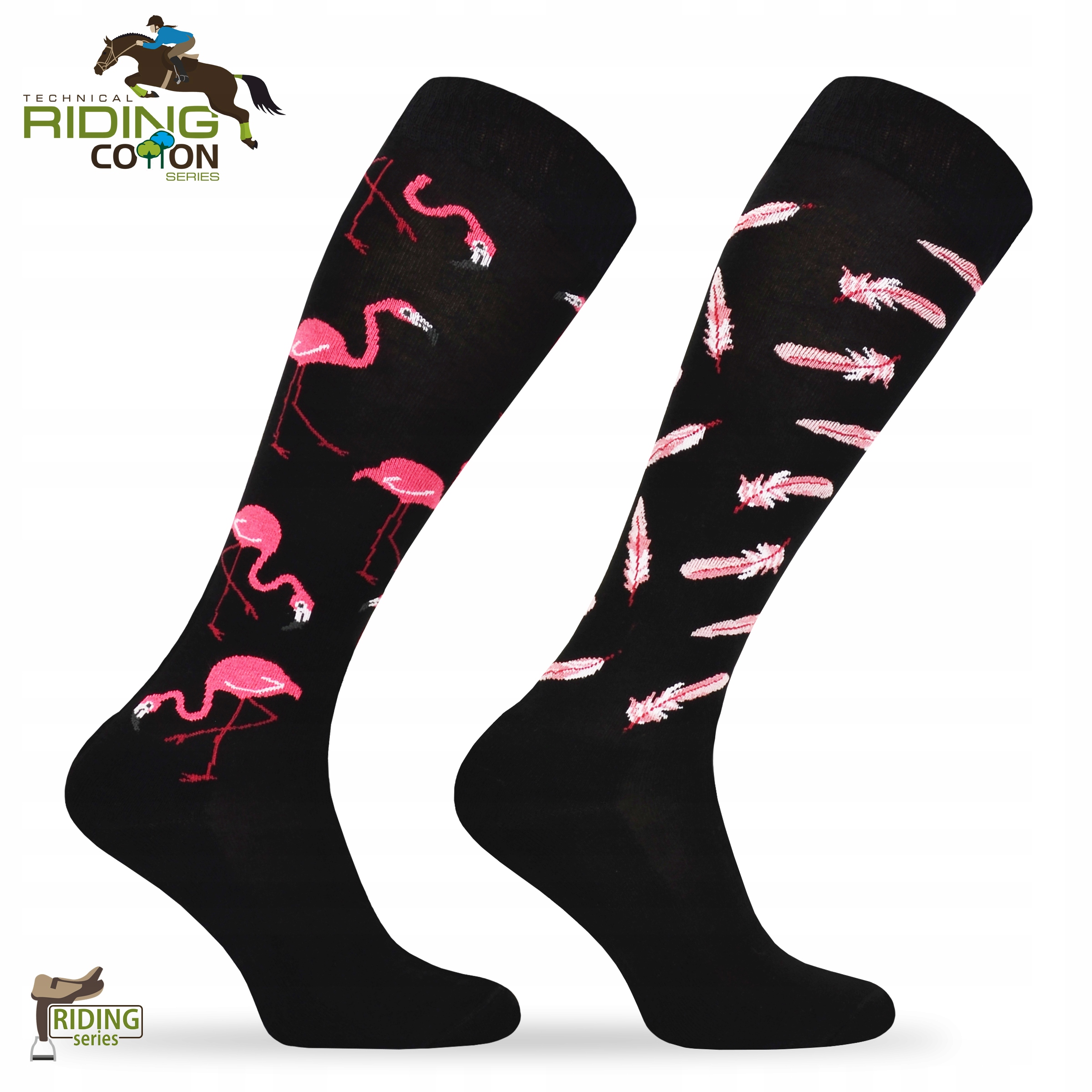 Długie skarpety do jazdy konnej czarne FLAMINGI Kod producenta SJBW