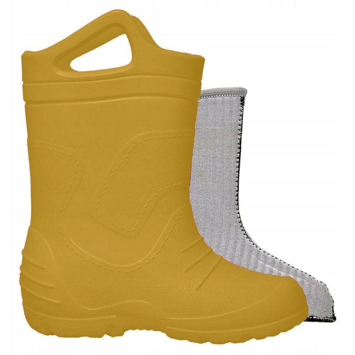Lekkie Kalosze dziecięce piankowe EVA z ocieplaczem 51051 żółte 35 Rozmiar (new) 35