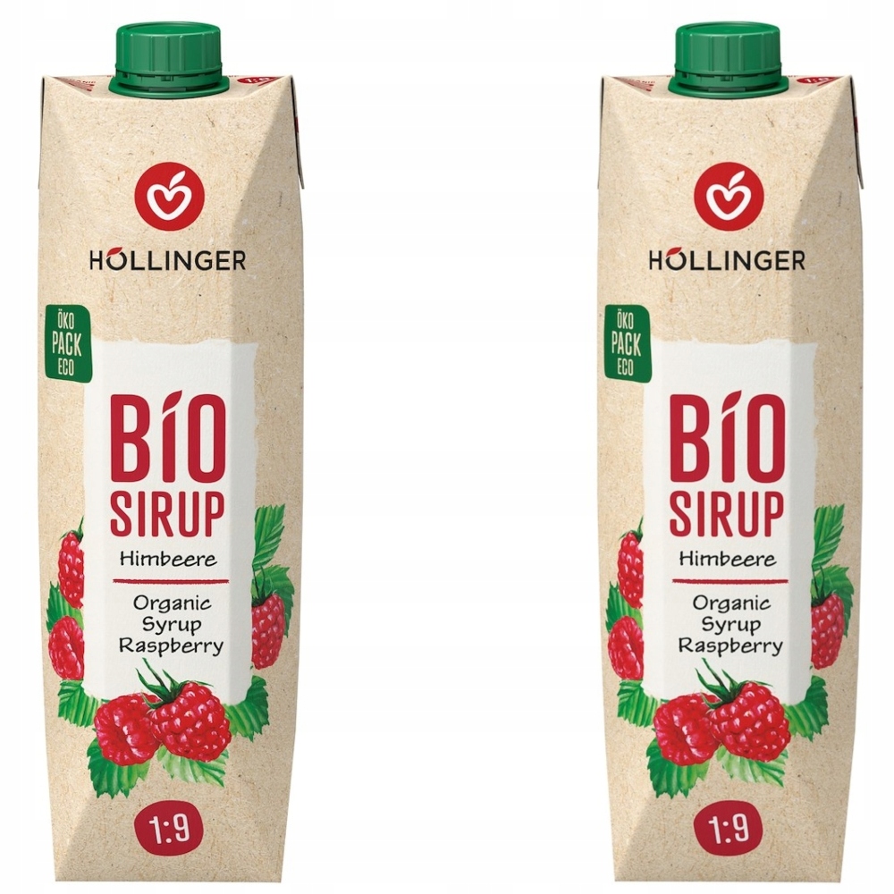 2x Syrop Malinowy Bio 1 L Hollinger