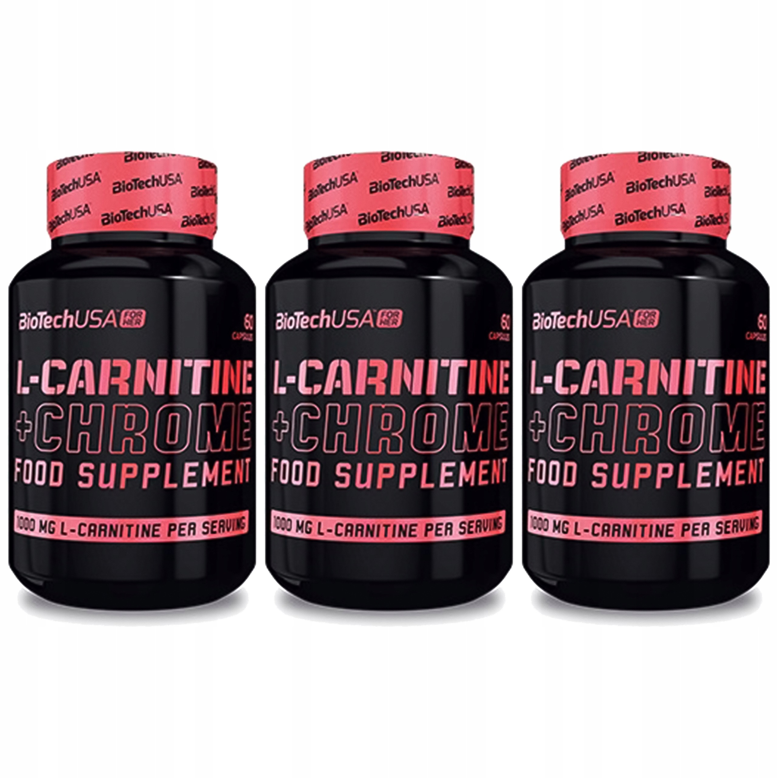 3x Biotech Carnitine Chrom 60k Karnityna Spalovač Usa