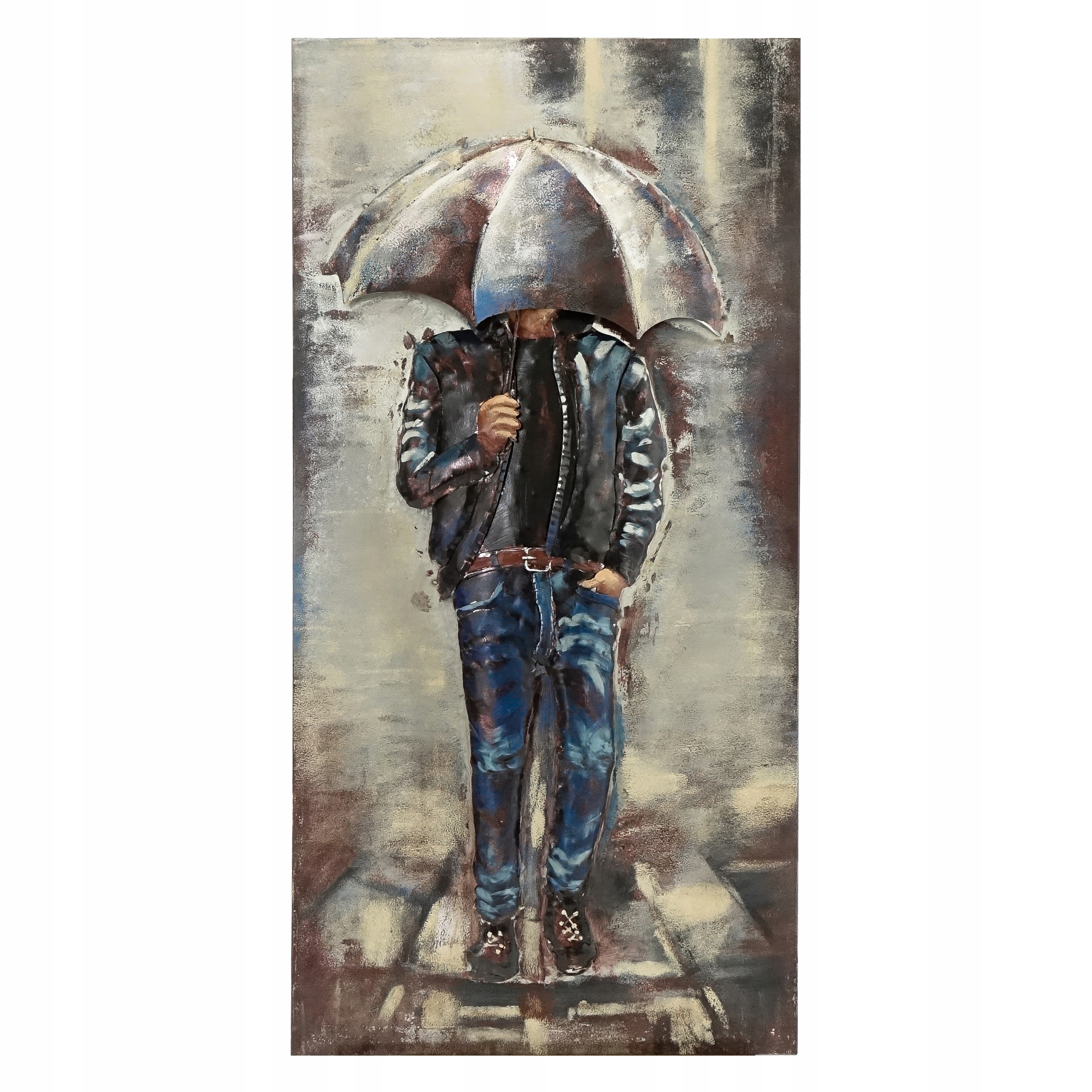 3D kovový obraz Loft Dešť 2 60x120 cm