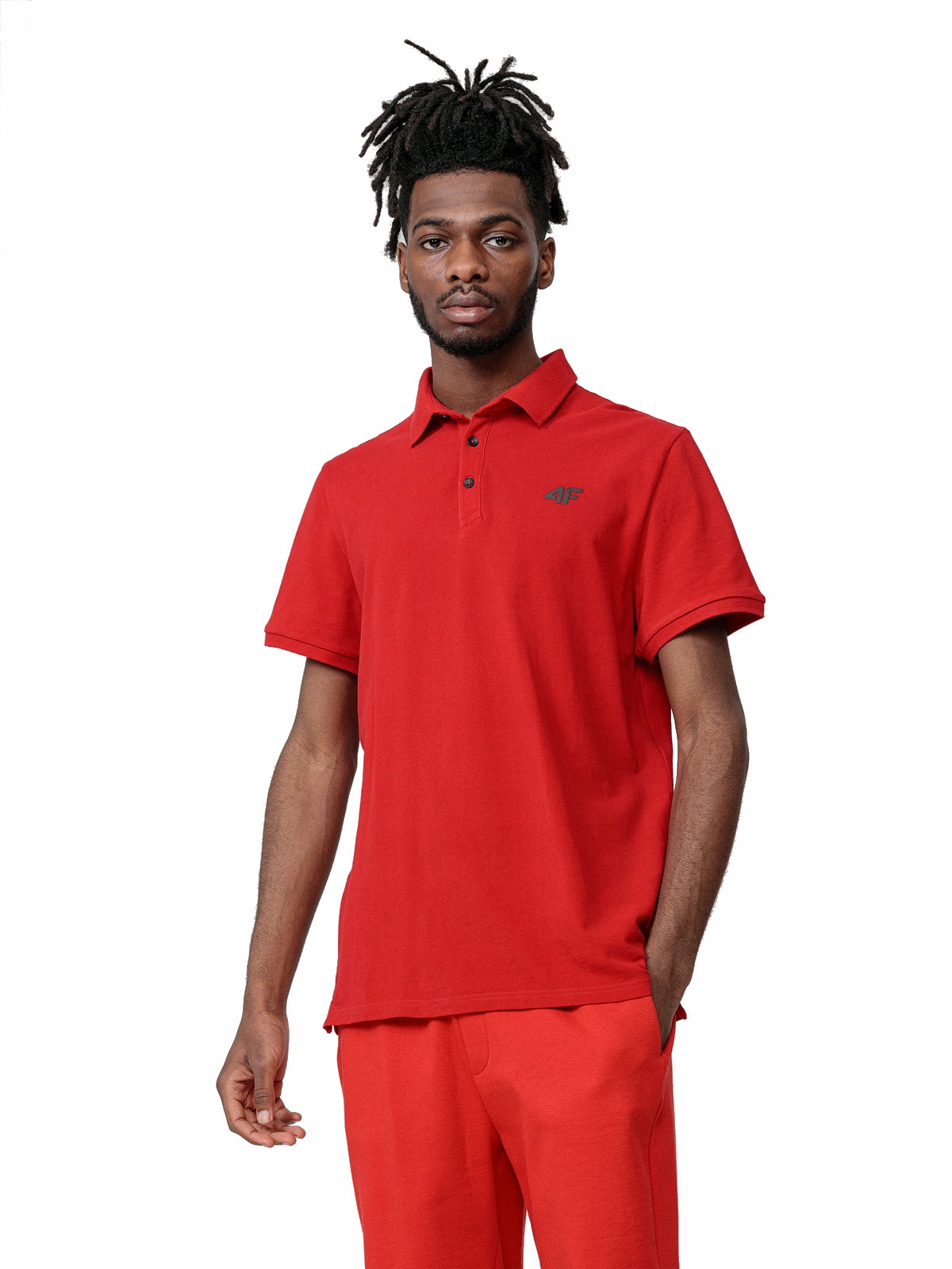 4F MĘSKA KOSZULKA POLO BAWEŁNIANA M TSM356 Rękaw krótki rękaw