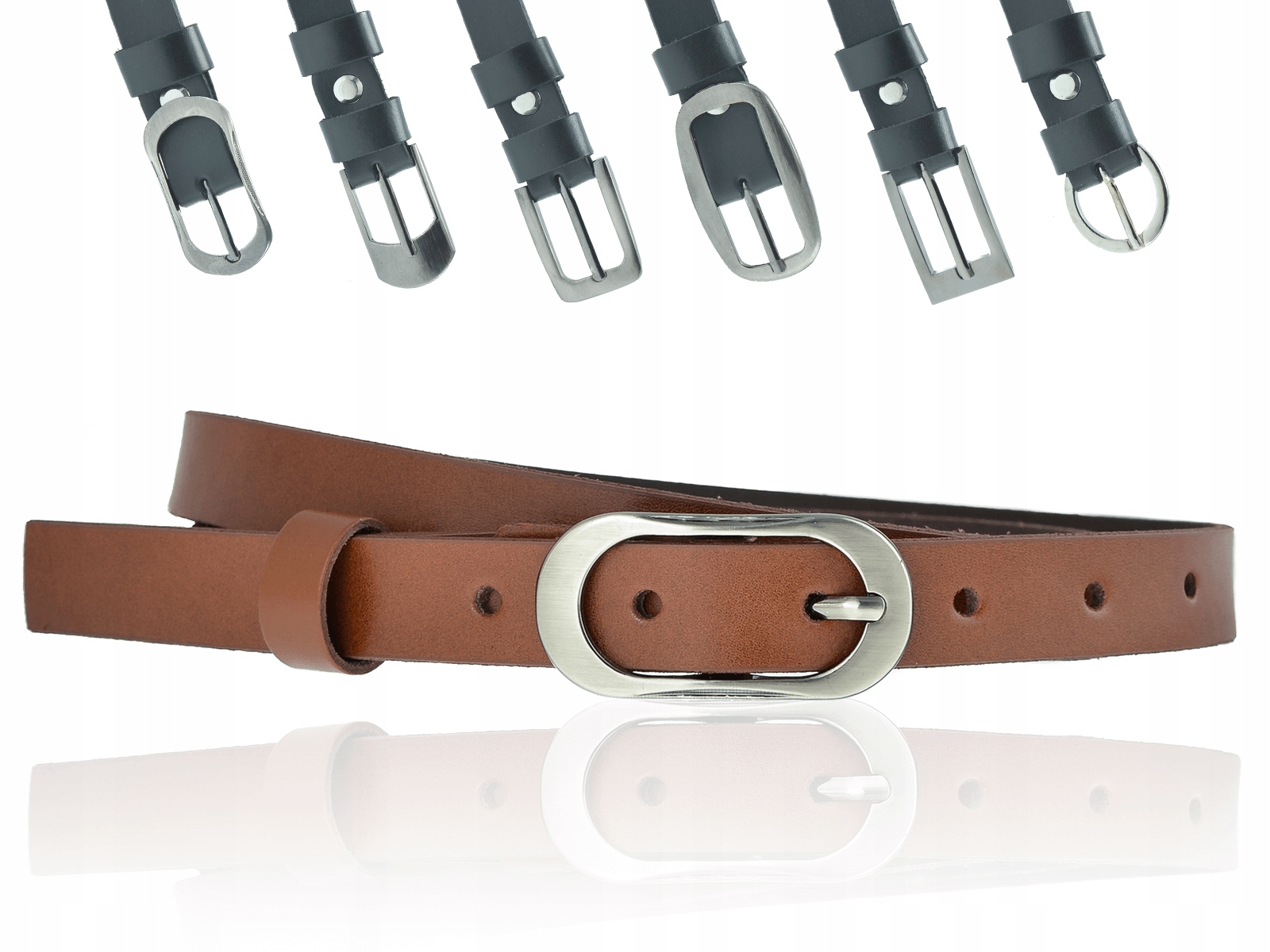 

Pasek wąski Skórzany Sepher Brązowy 2cm Xxs (95cm)