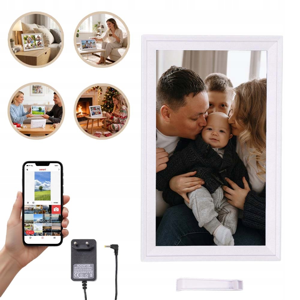 Rámeček Digitální Na Fotografie Fotorámeček Velký 15,6 Palců Frameo Dotykový 32GB Wifi