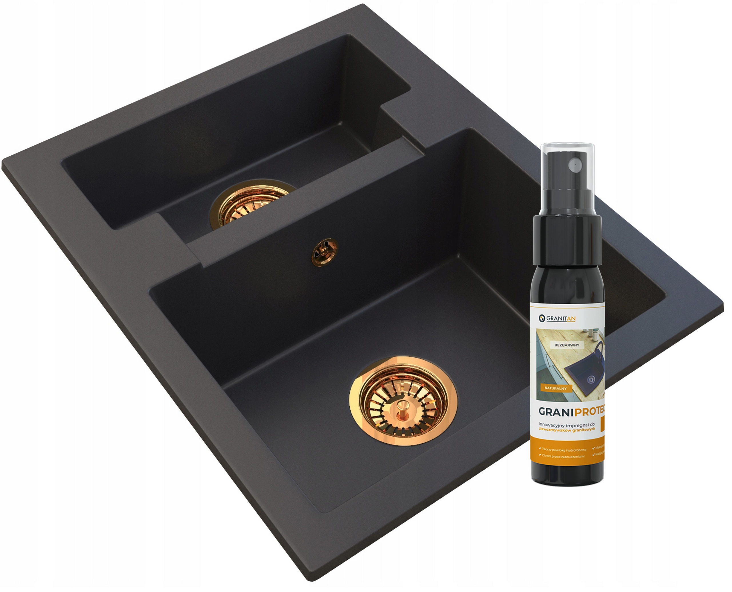 

Złoty Syfon zlewozmywak Granitowy półtorej komory