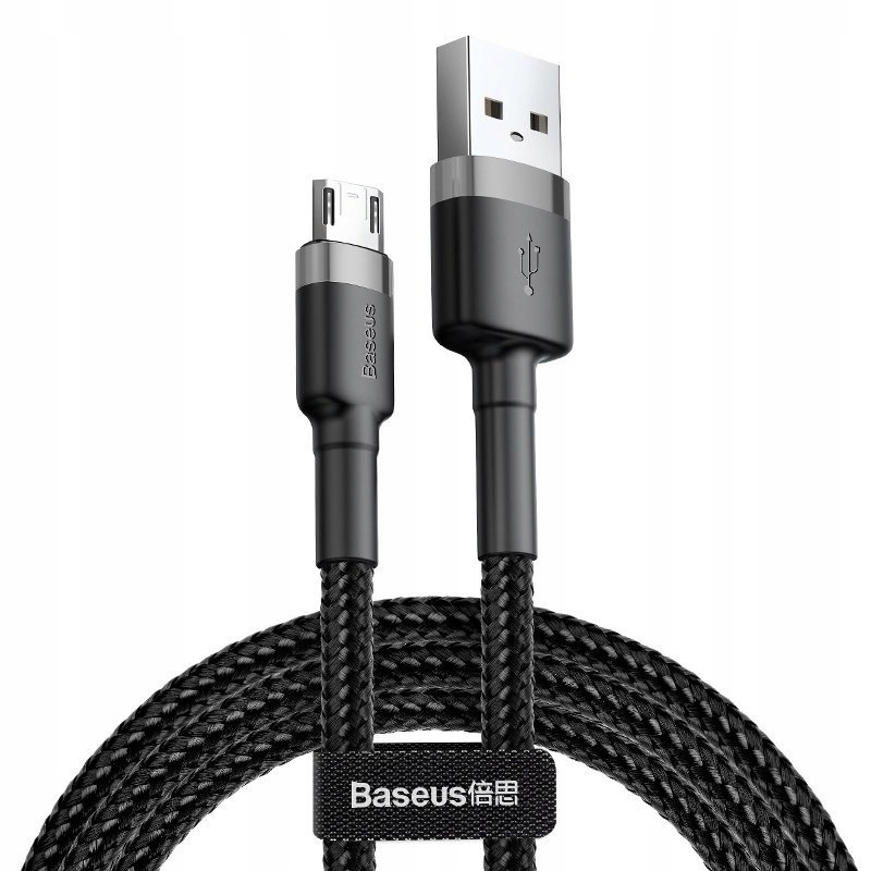 Kabel Usb do Micro Usb Baseus Cafule 2.4A 1m (szaro-czarny)