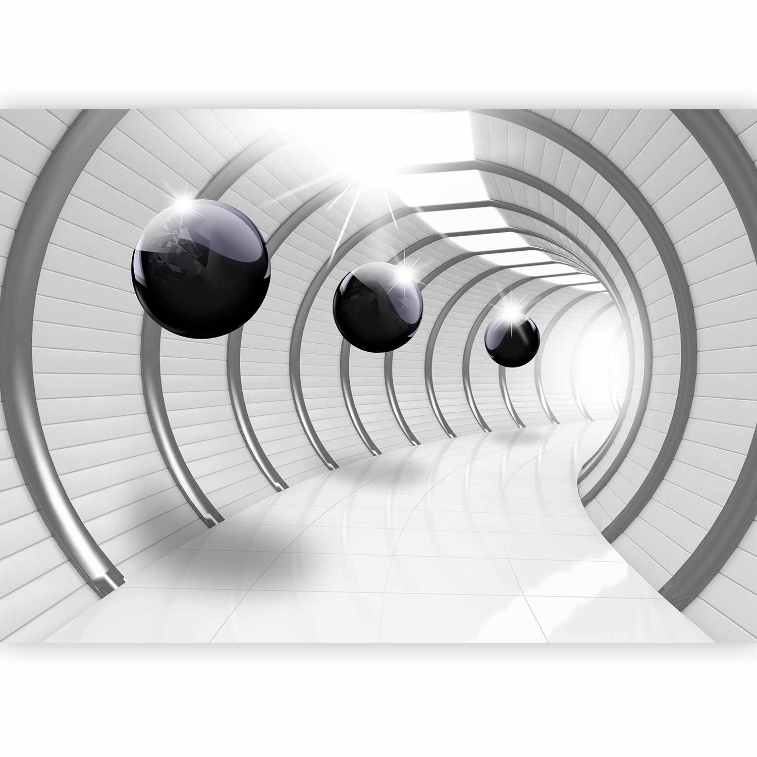 Fototapeta 3D Optický Tunel Koule Černé Prostorové Moderní 300x210