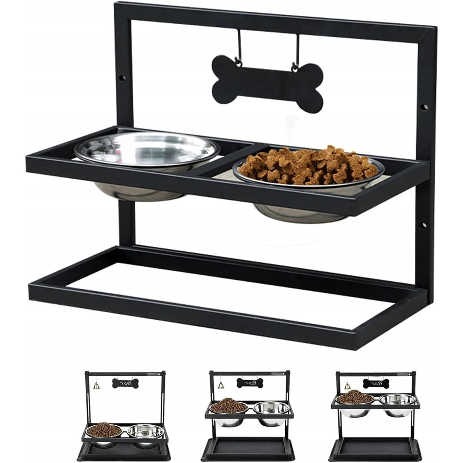 Stojak Regulowany Do Misków Dla Psa Wszystkich Wielkości I Wieków