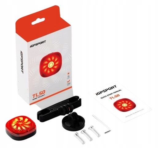 Inteligentna ultralekka tylna lampka rowerowa iGPSport TL50, Ble, Di2