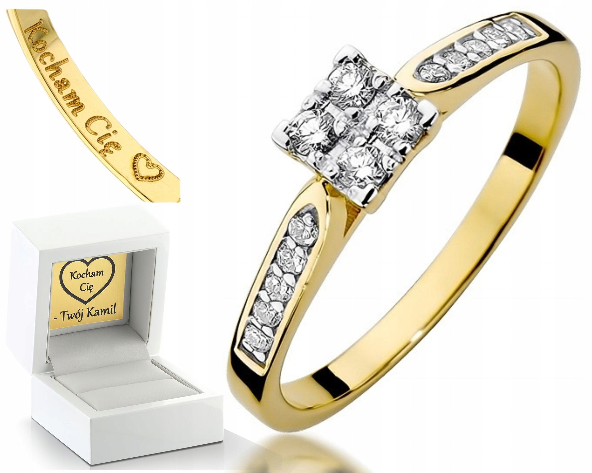 Prstýnek S Brilianty 0,16 Ct 585 Zásnubní Dárek