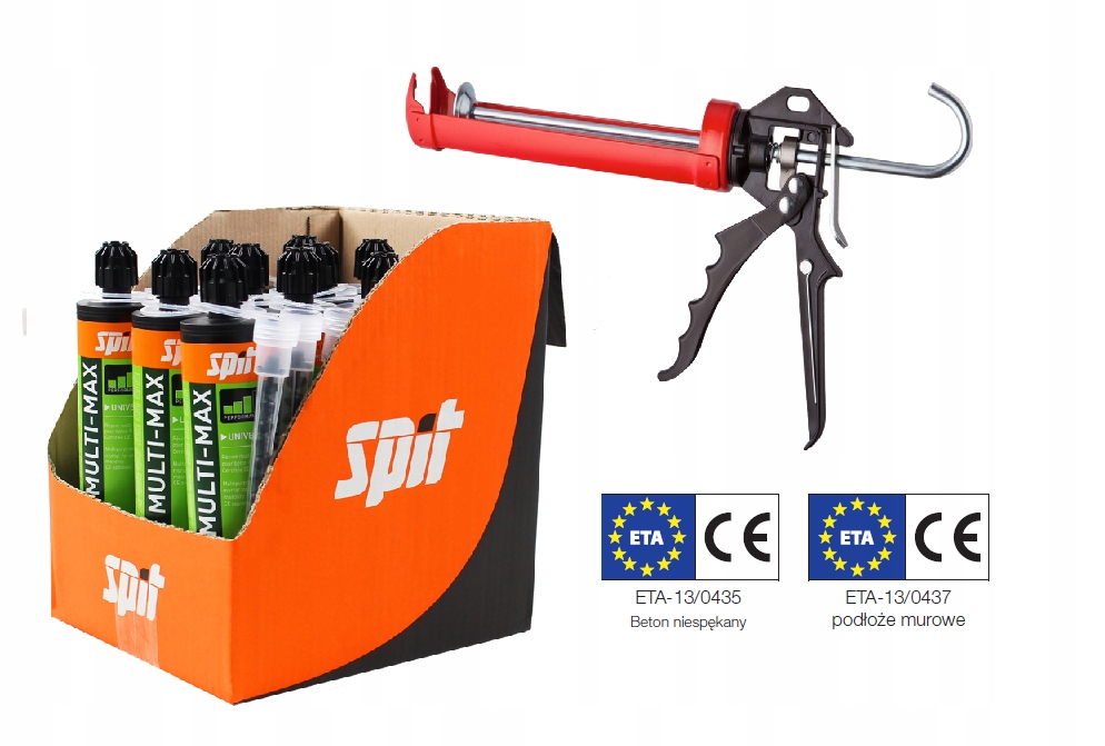 Sada 12 x chemická kotva Spit Multi max 280 ml plus 1 x pištoľ