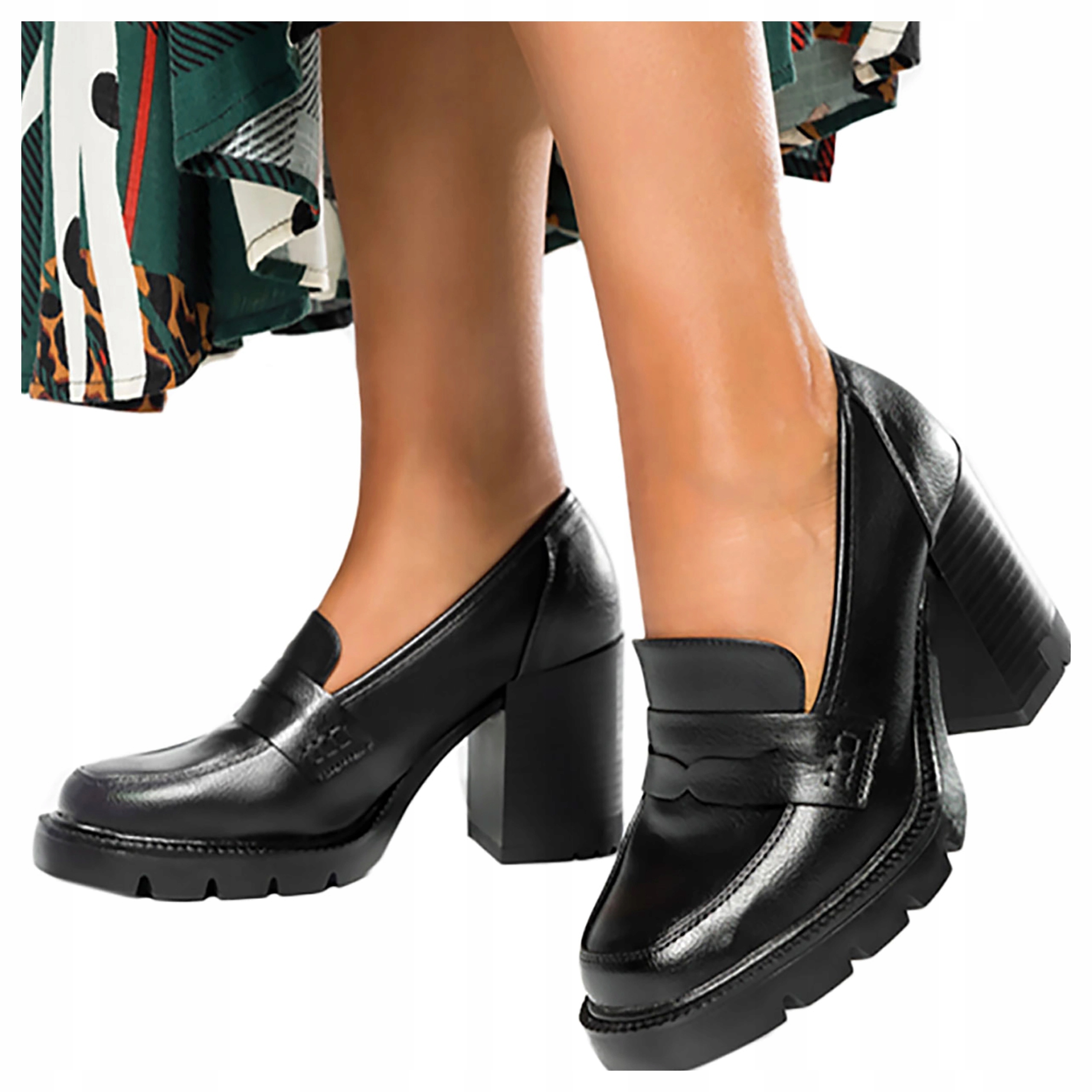 Mokasíny Dámské Polobotky Na Podpatku Běžecká Podrážka vel. 37