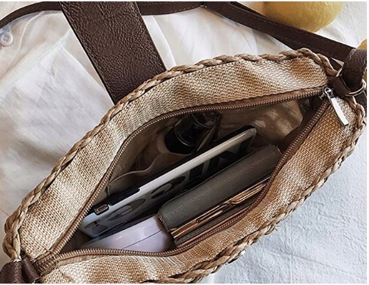 Torebka PLECIONA na ramię BOHO KOSZYK PÓŁKSIĘŻYC Materiał dominujący tkanina