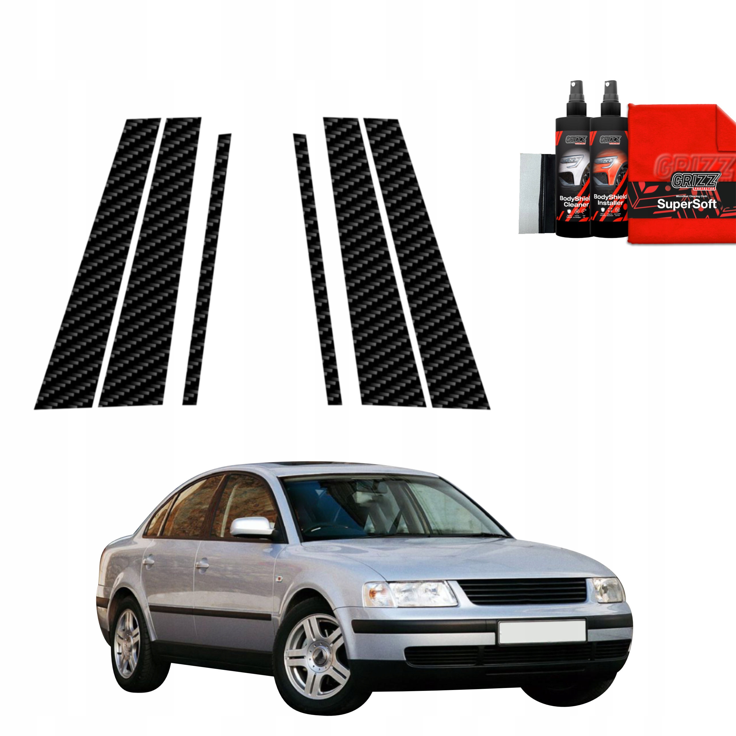 6v1 Fólie na sloupky pro Volkswagen Passat B5 Sedan (1996-2000)