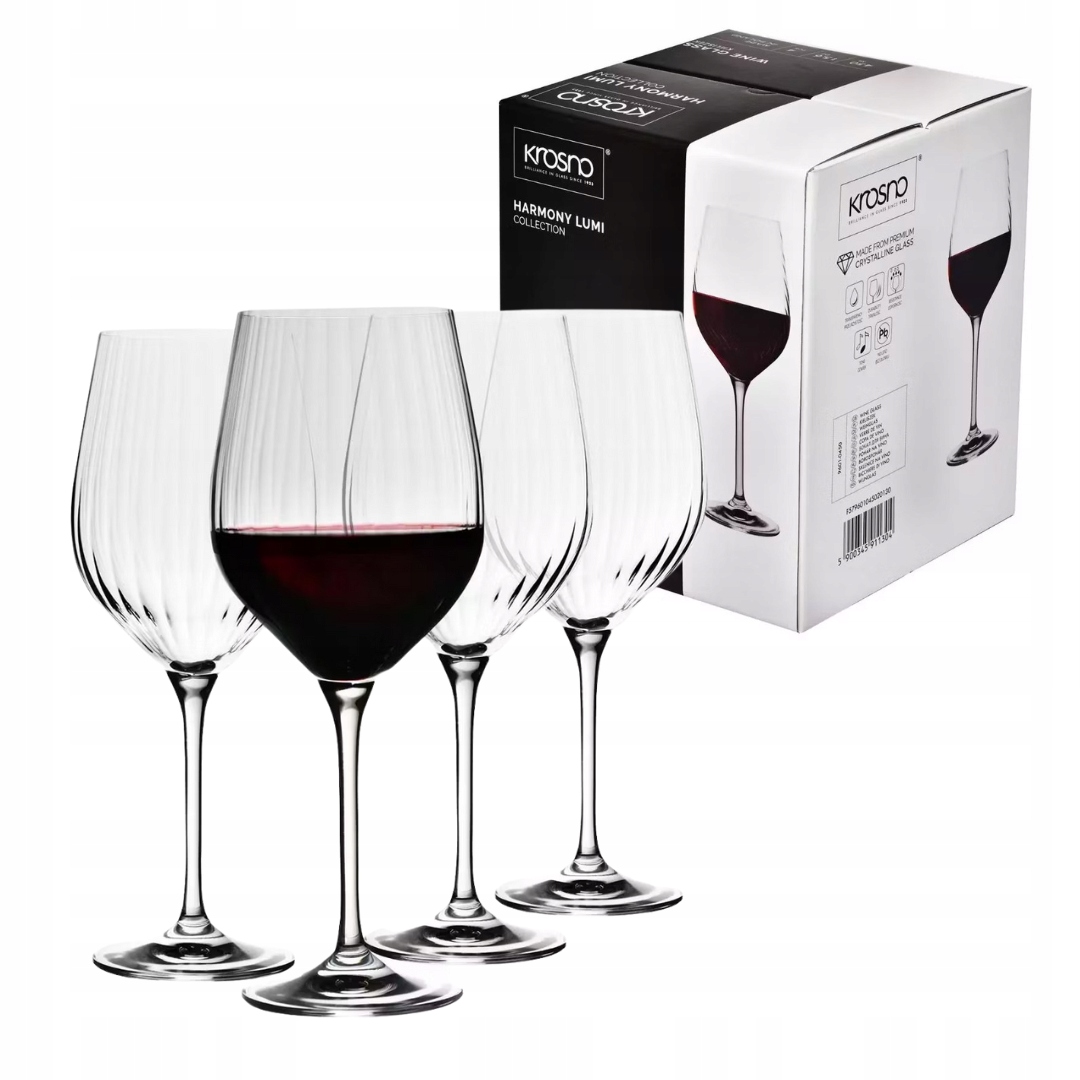 Kieliszki do wina z optykiem Krosno LUMI 450 ml