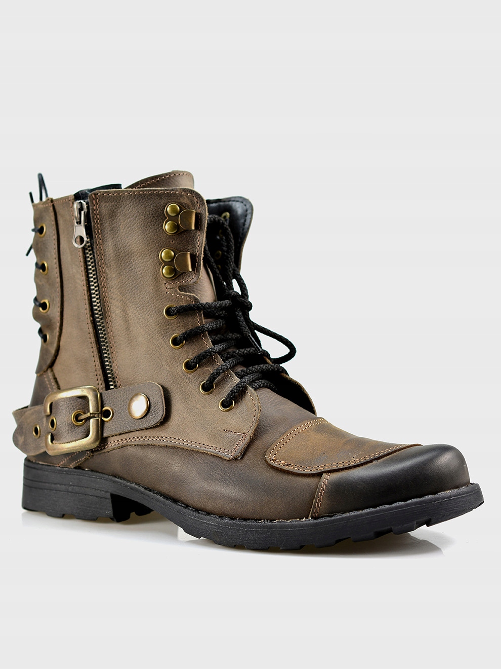 Skórzane Buty Motocyklowe All Ride Chad brązowe 45 Producent inny