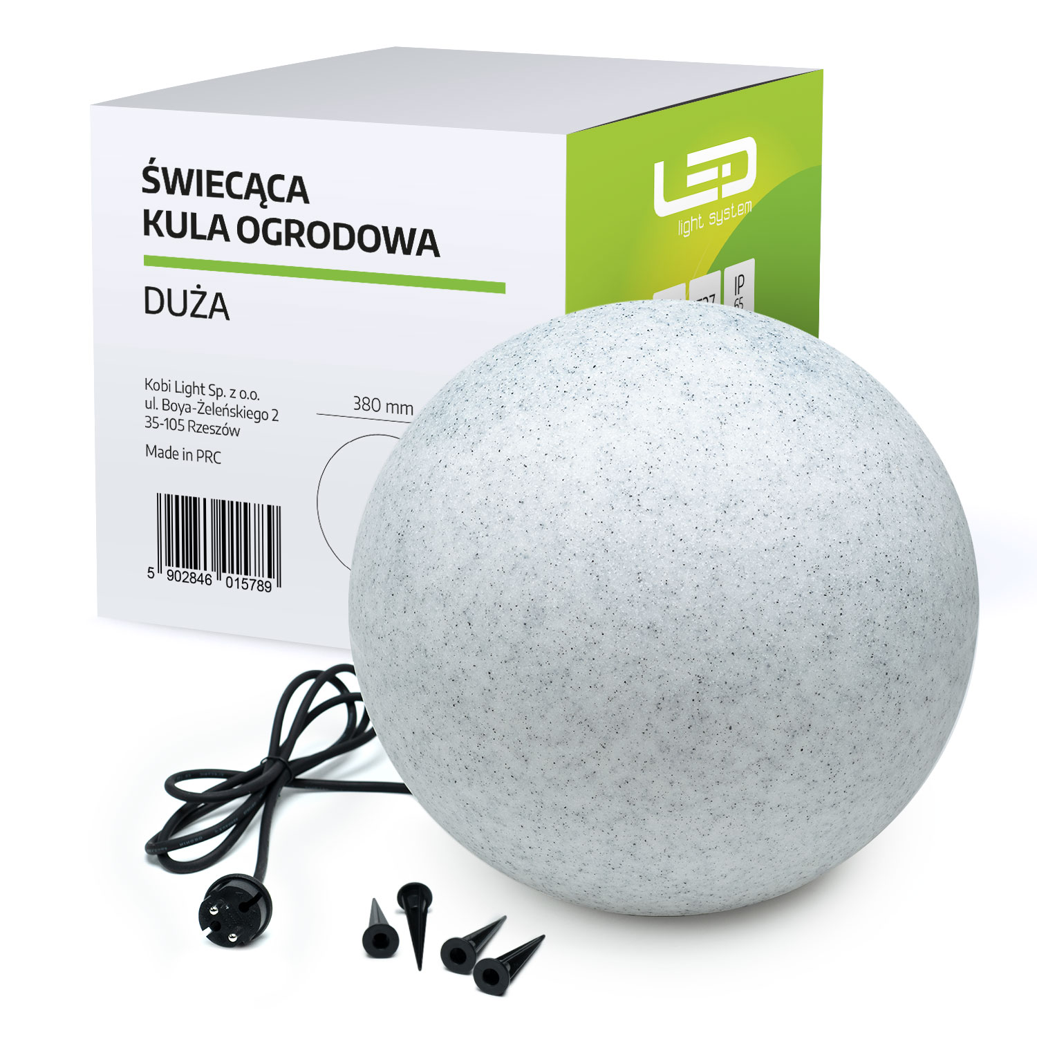 Zahradní lampa Kula Světelná průměr 38 Cm na E27