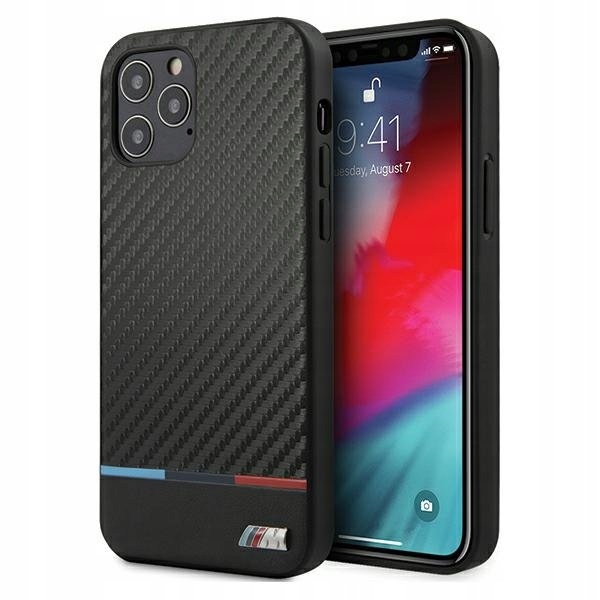 

Etui Bmw iPhone 12 Pro Max czarny Carbon Stripe