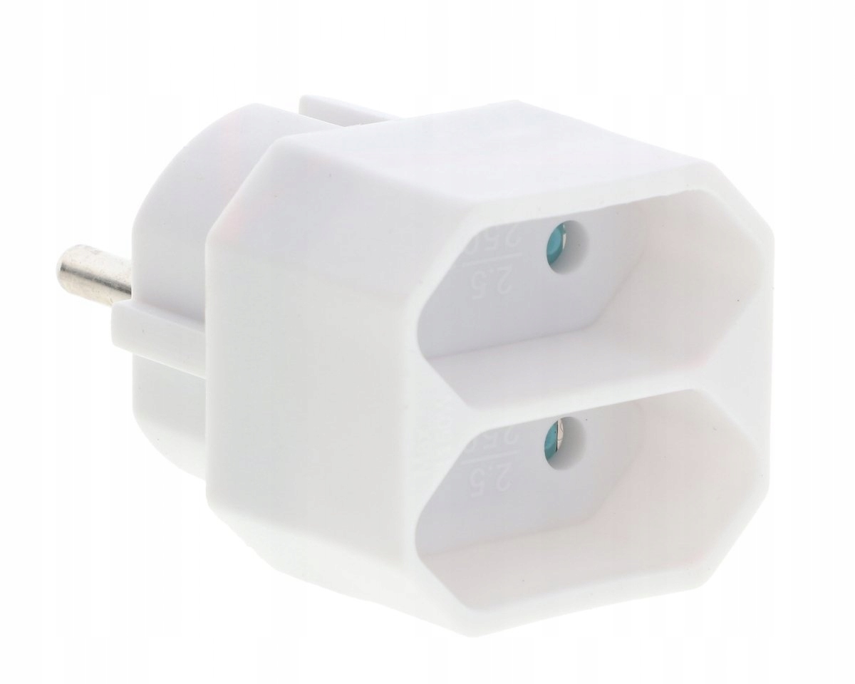 Rozgałęźnik wtyczkowy 2-gniazda b/u Euro R-2