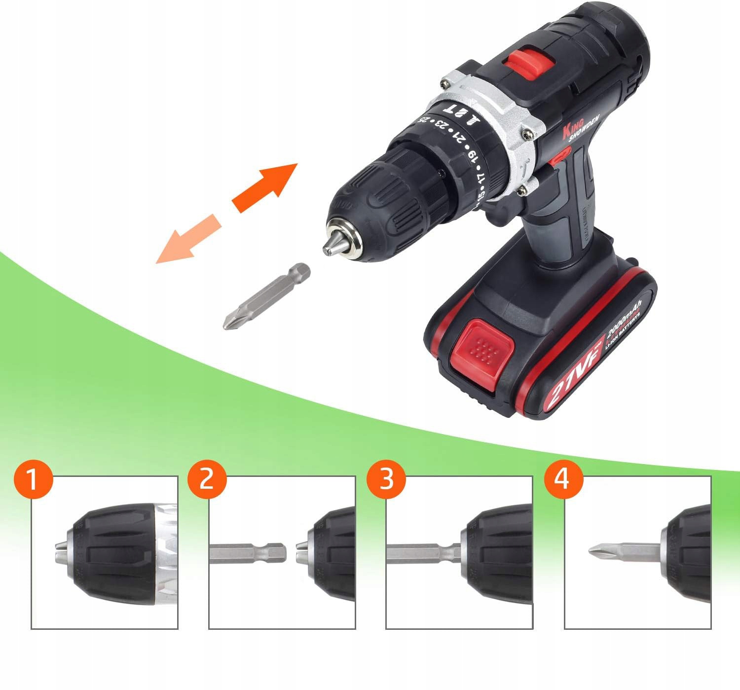 WIERTARKO-WKRĘTARKA AKUMULATOROWA 48VF NARZĘDZIOWA+ 2 BATERIE Zasilanie akumulatorowe