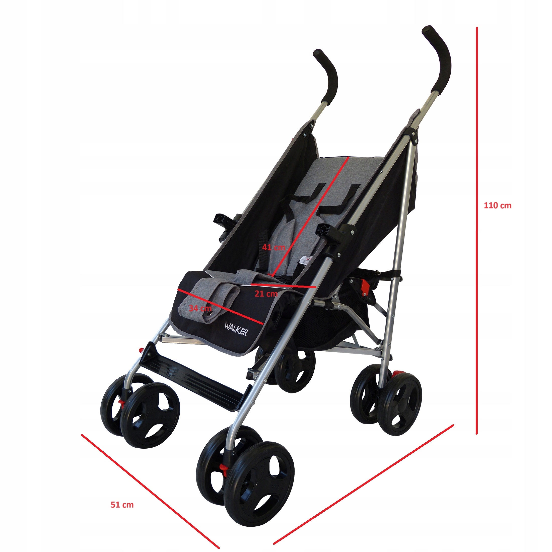 WALKER wózek spacerowy FOLIA+OKRYCIE *baby-coo* Typ siedziska Rozkładane