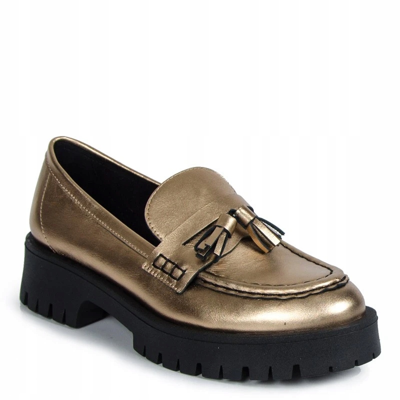 Chebello 2821 Kožené Mokasíny Lico Zlaté 37