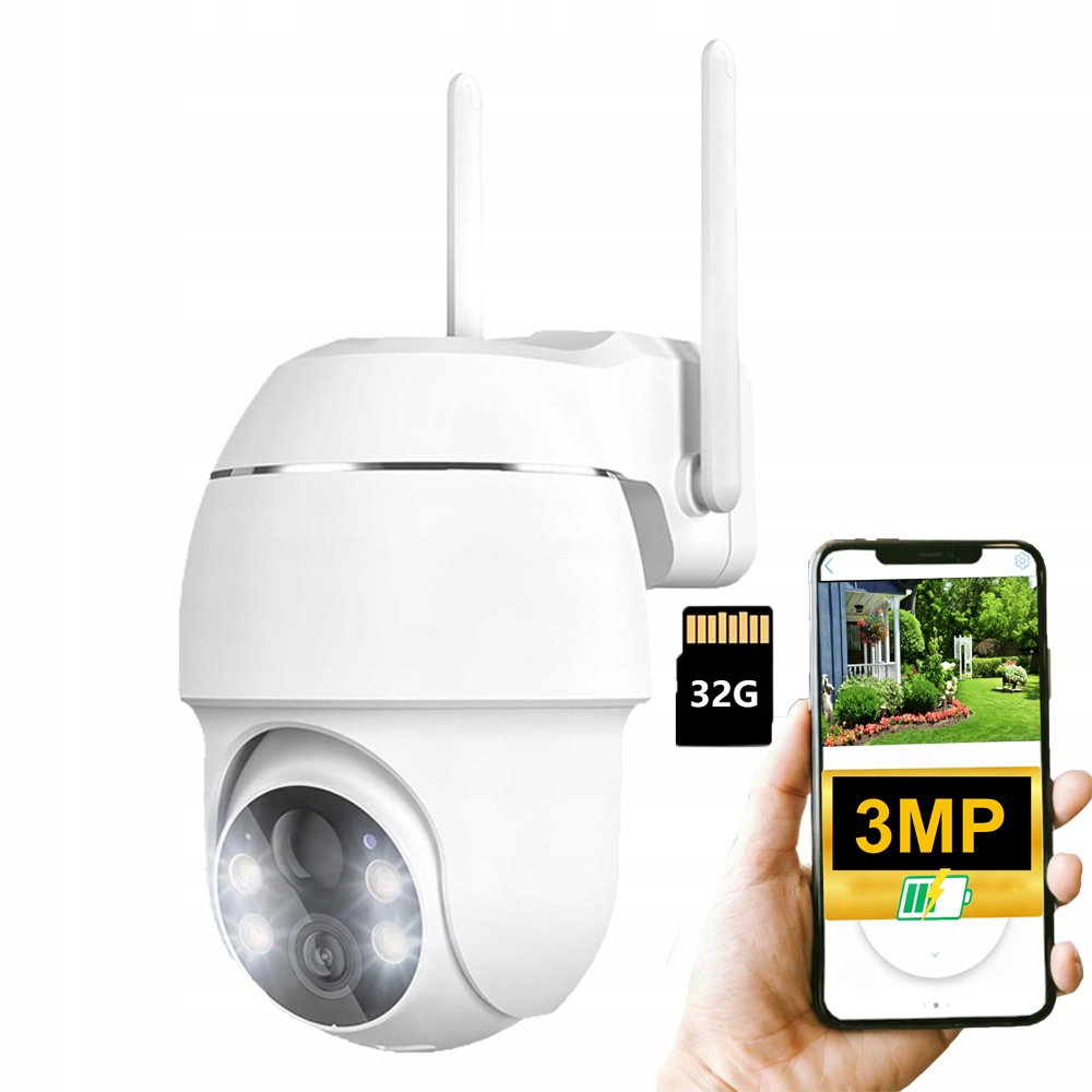 Otočná Ip WiFi 3Mpx Audio Venkovní Kamera Napájená Bateriemi O Velikosti 32 Gb
