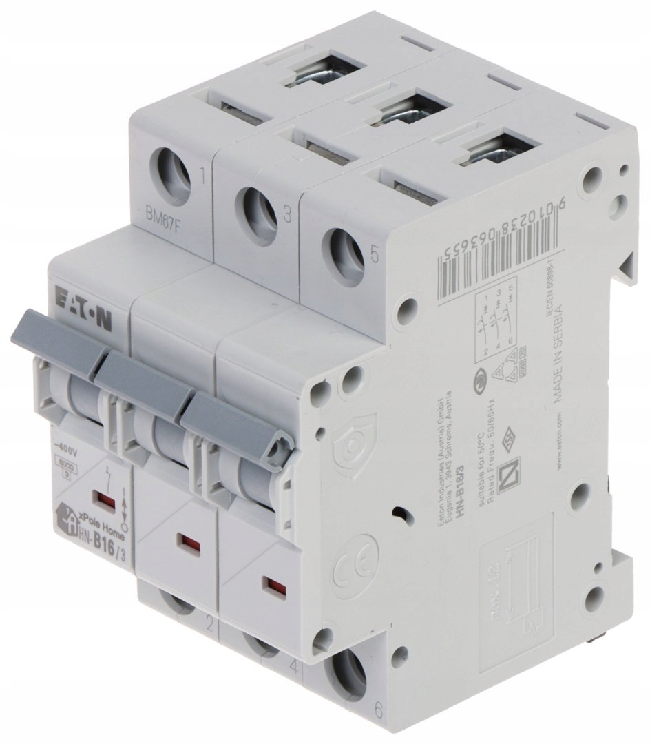 Nadproudový Vypínač HN-B16/3 Třífázový 16 A Typ B Eaton