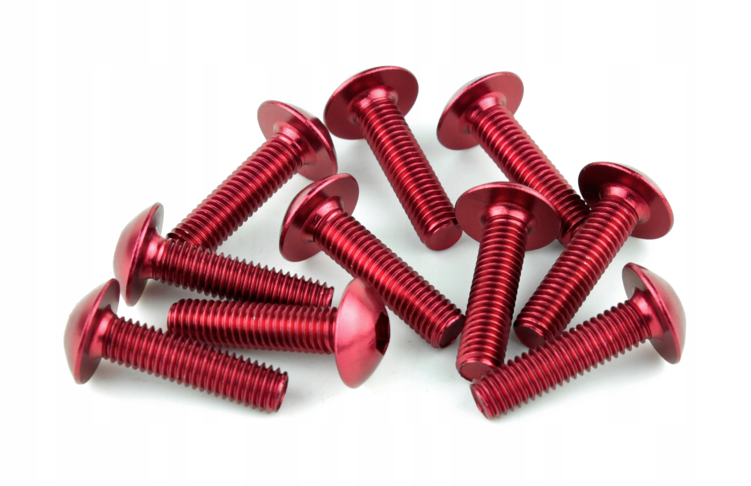 ŚRUBA OWIEWKI M5 ALUMINIOWA CZERWONA ŚRUBY 10SZT.