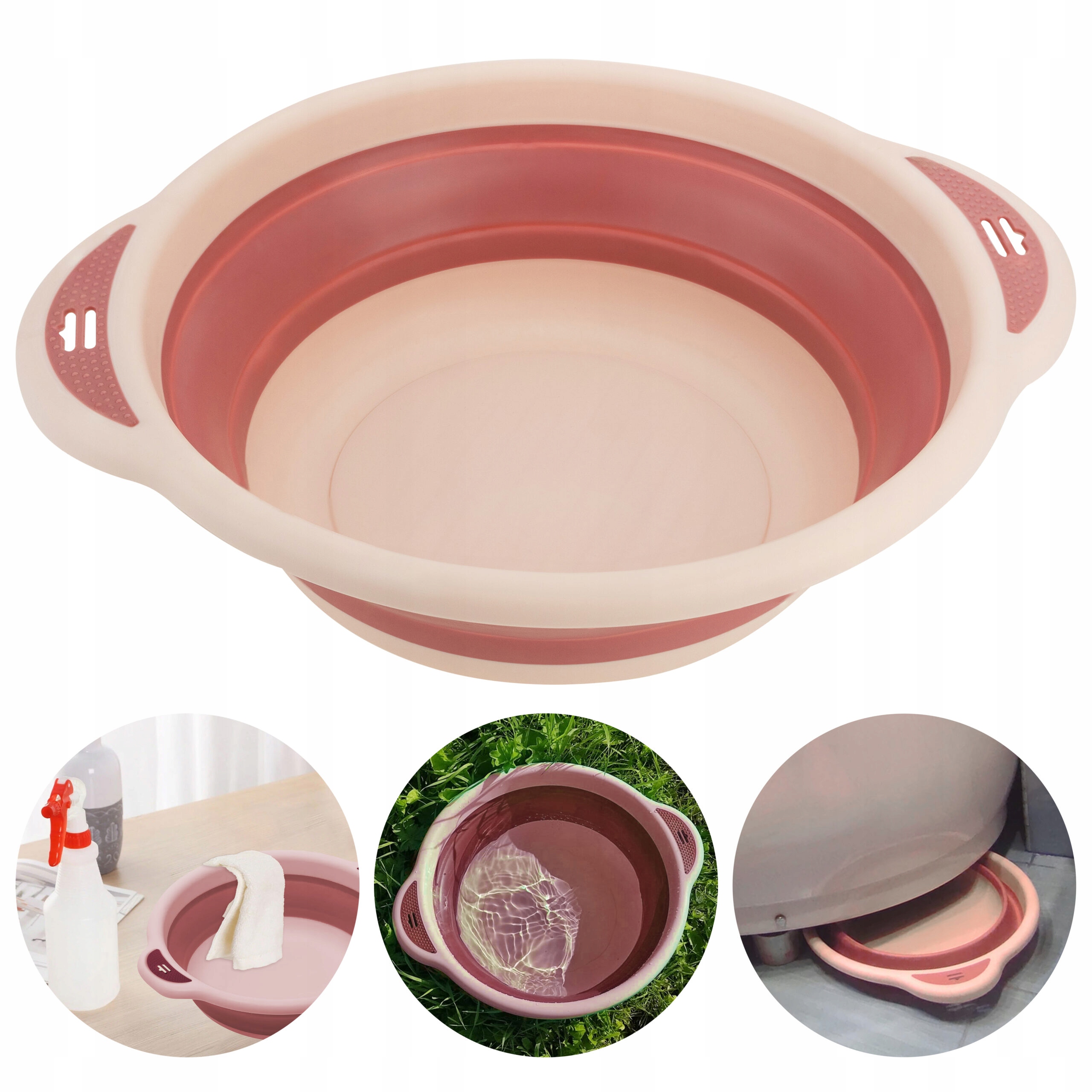 MISKA SKŁADANA SILIKONOWA UNIWERSALNA OKRĄGŁA KOSZ NA PRANIE BIELIZNĘ 3L Pojemność 3 l