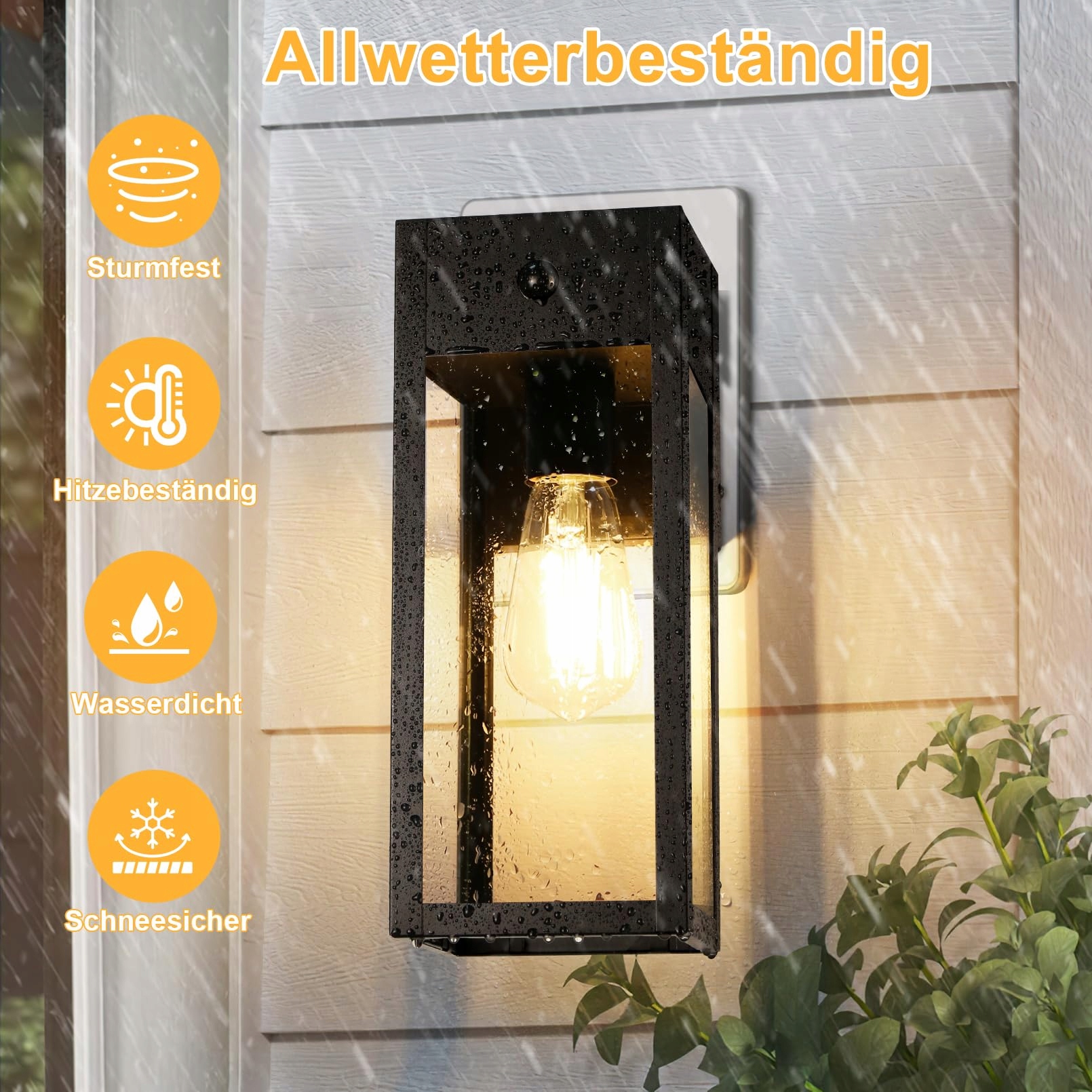 OYKYOHEI Lampa Zewnętrzna Z Czujnikiem Ruchu IP44 E27 Bez Żarówki — miniatura 4