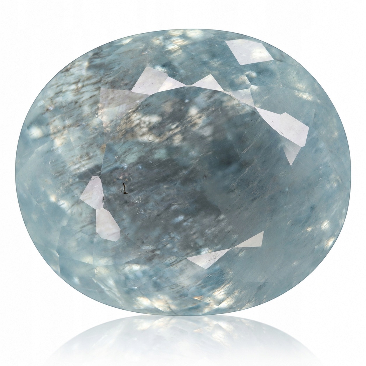 Přírodní akvamarín 38.42 ct Ovál Modrý Brazílie I2 certifikát Wbd
