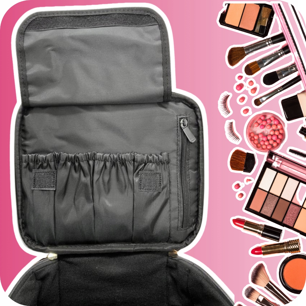 KOSMETYCZKA KUFEREK ORGANIZER KOSMETYKI ETUI XXL Kolor dominujący czarny